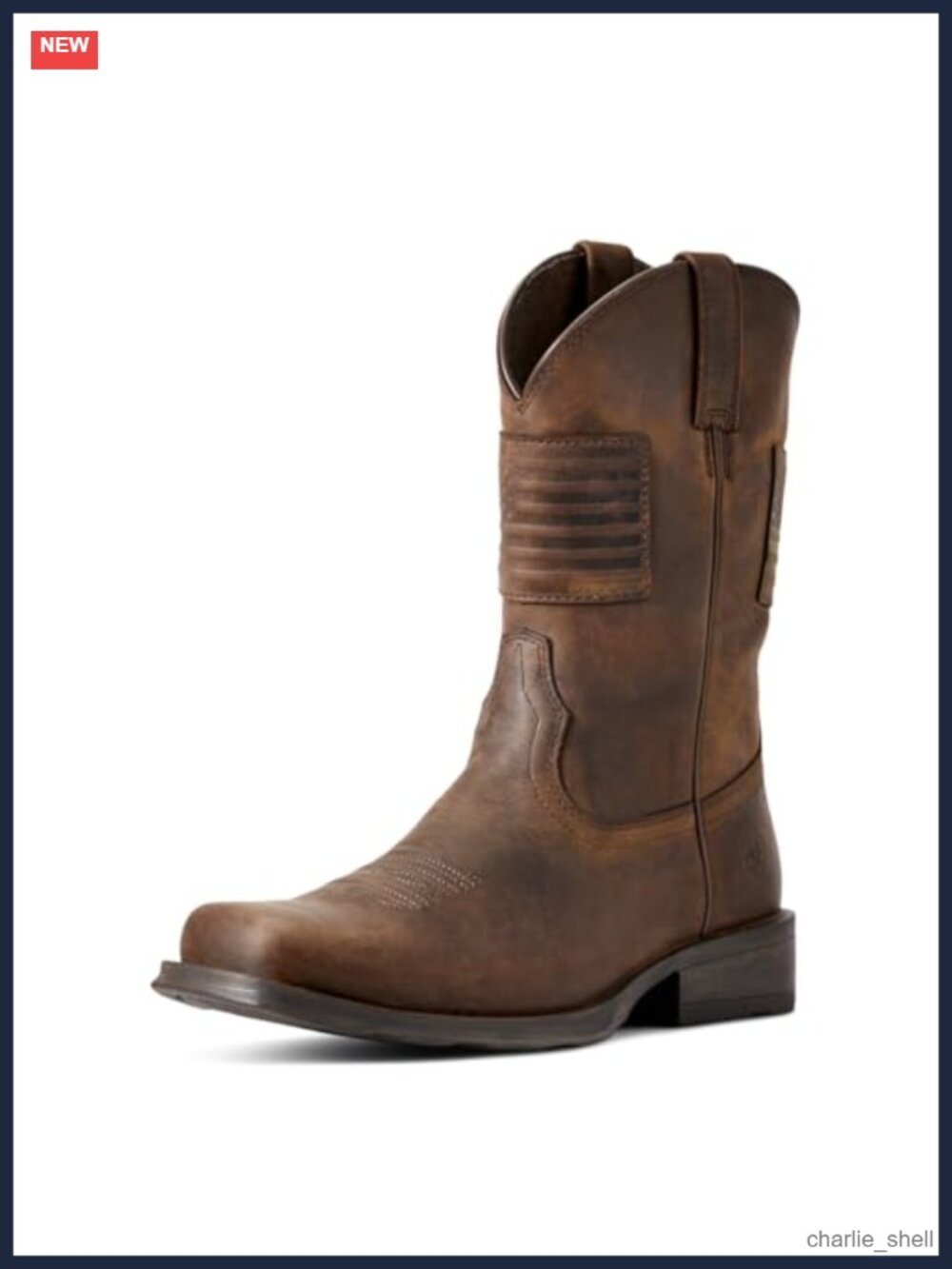 Leather Western Cowboy Boots Square Toe Calf High Work Boots